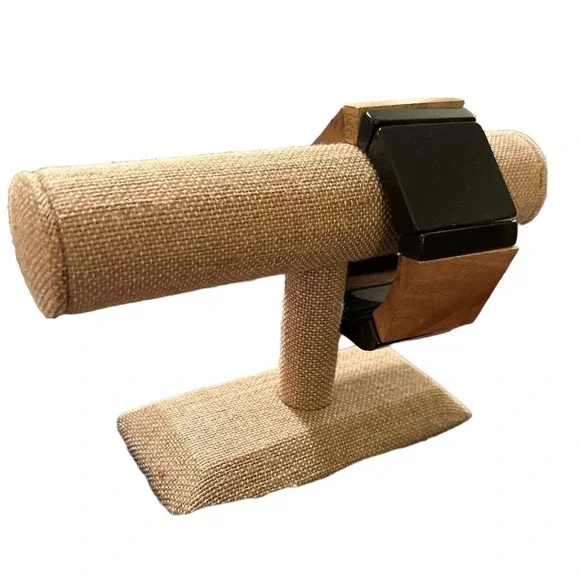 NATASHA Wood and Resin Bracelet in Black - Picture 2 of 5